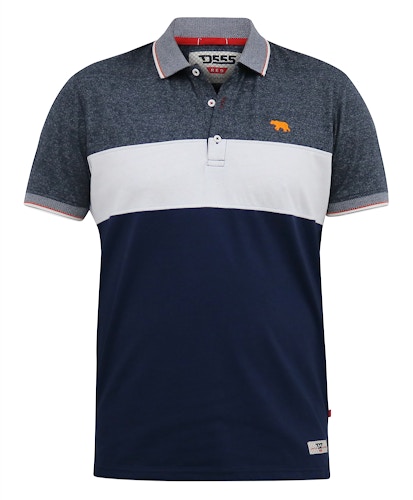D555 Emerson Cut & Sew Polo With Jacquard Collar Navy